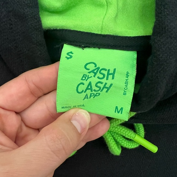 CASH BY CASH APP “Whitepaper” Hoodie Black Green Embroidered Hip Hop medium - Picture 8 of 8